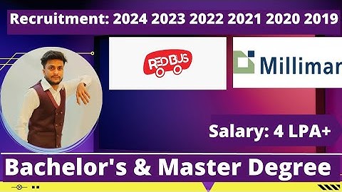 RedBus & Milliman Off Campus Drive | 2024 2023 2022 2021 2020 2019 Batch | IT Company Jobs