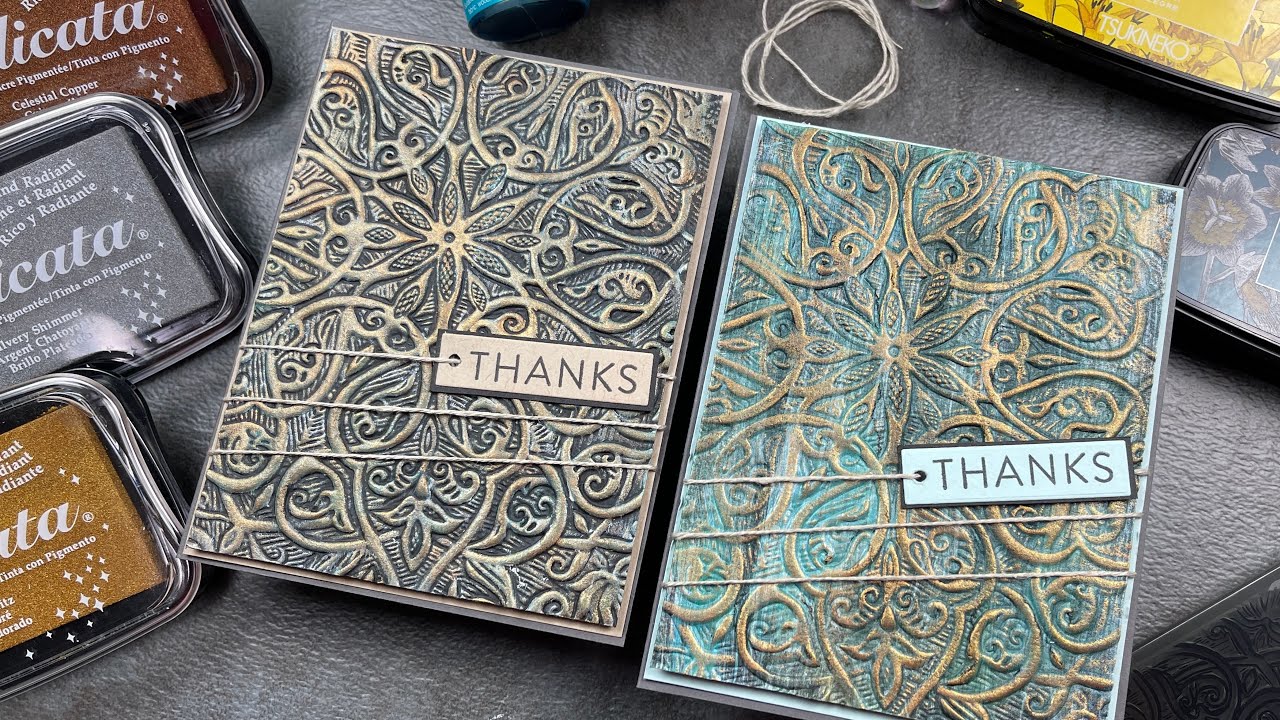 Easy Background Technique 3D Embossing Folder Ideas #cardmaking #handmadecards #mixedmedia