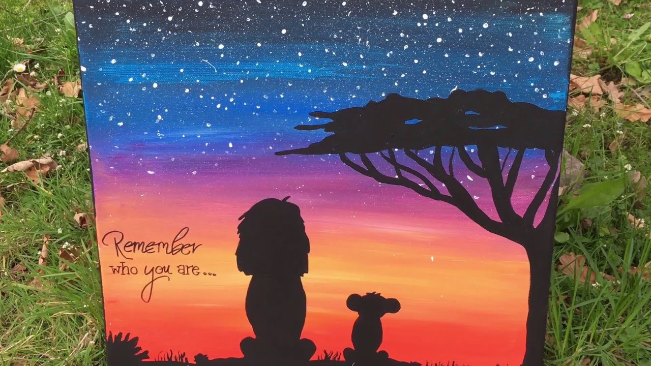Time Lapse Drawing | Disney\'s The Lion King | Acryl on Canvas - YouTube