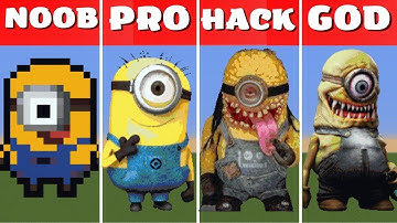 Pixel Art (NOOB vs PRO vs HACKER) Minion in Minecraft