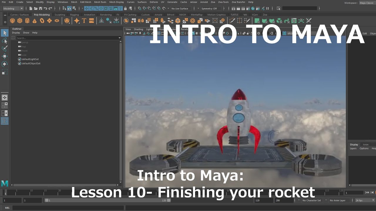 Intro to Maya: Lesson 10 / 10 - Finishing your rocket - YouTube