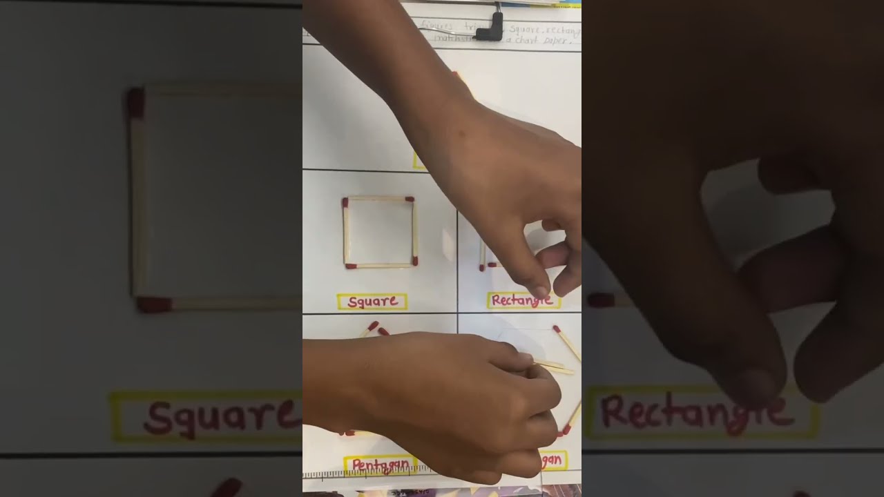 Matchstick Activity Work Maths Shapes 2D School Project Shorts Ytshorts