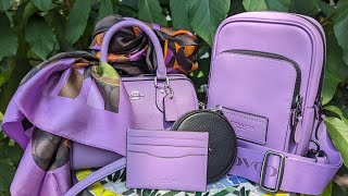 Coach Outlet Neon Collection Unboxing Haul (iris purple bags & accessories)