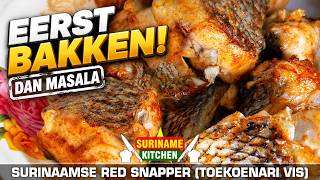 Deze Reuze Surinaamse Red Snapper Ging Eerst in de Olie… Daarna in Masala