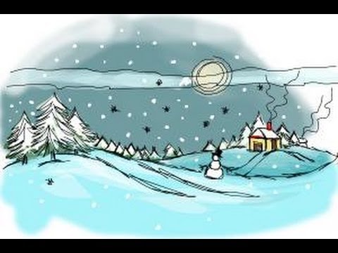How To Draw A Winter Scene Youtube