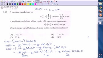 GATE 2009 ECE Power efficiency of AM siganl