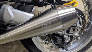 Motorcycle Cone Slip On Mufflers Install - Triumph Thruxton R