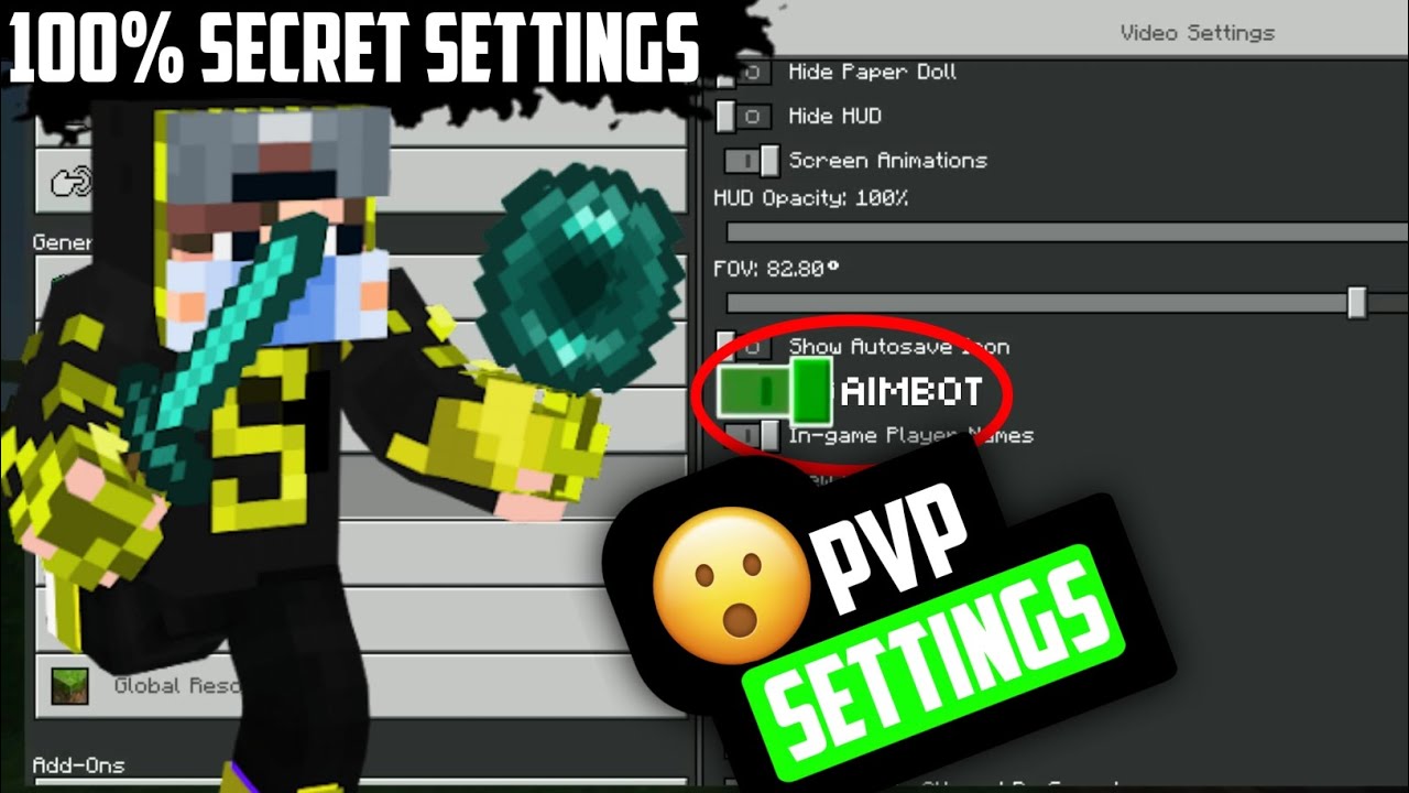 TOP 5 *SECRET* SETTINGS FOR MINECRAFT POCKET EDITION | MINECRAFT PVP ...