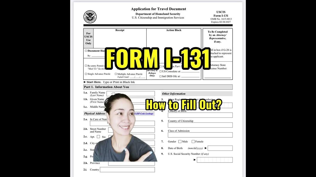 How to fill out form i 131 application for travel document advance