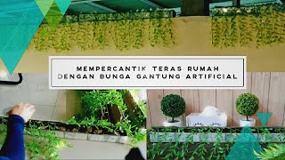 menghias teras rumah dengan bunga gantung artificial Lee Kwan yeu