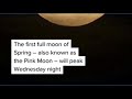 April's "pink moon" will peak Wednesday night