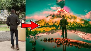 How To Turn Stock Photos Into a Piece of Art. || Volcano Photo Manipulation Tutorial in PicsArt. screenshot 3