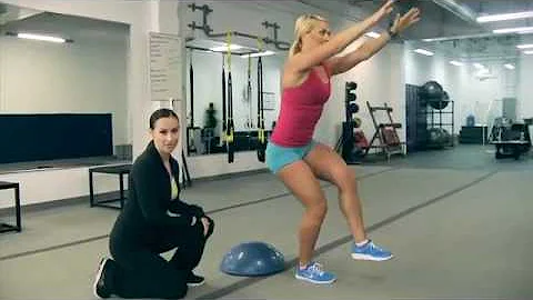Bombshell Pistol Bosu Squat