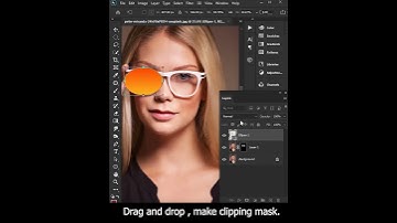 Replace eye glasses in photoshop into colorful glasses.