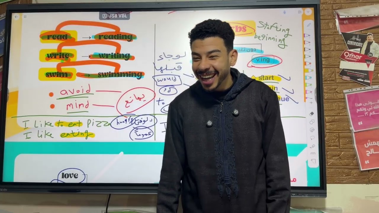 الصف الثالث الاعدادى فهم مش حفظ الترم الثانى اقوى شرح جرامر يونت 9 الترم الثانى الافعال verbs