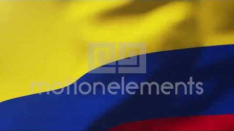 Colombia Flag Waving In The Wind. Looping Sun Rises Style. Animation Loop Stock Animation