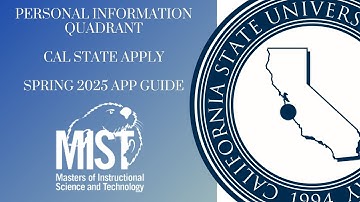 Personal Information Quadrant in Cal State Apply | Spring 2025 MIST Application Guide