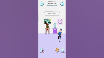 brain ribble tricky puzzle level 128 ! Who is a thief