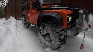Land Rover Defender Making A Snow Road 3