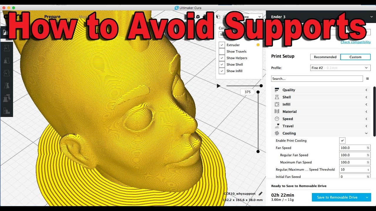 How to avoid supports in cura (or your favorite slicer) - YouTube