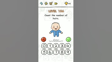 Brain challenge level 106 Count the number of hairs, Solution Walkthrough