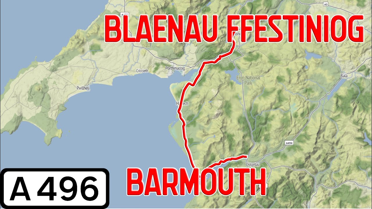 UK Road Tours - A496 Llanelltyd to Blaenau Ffestiniog via Barmouth