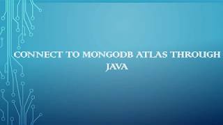 Connect to MongoDB Atlas Cluster through Java