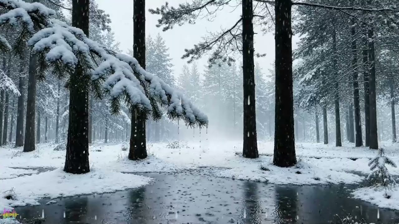 Cozy Winter Rain – Forest Sleep and Meditation