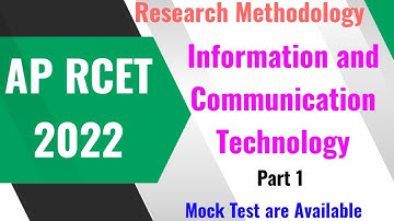 AP RCET 2022 | Research Methodology Previous | Mock Test | Information and Communication Technology