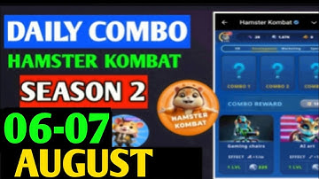 HAMSTER KOMBAT GAMEDEV DAILY COMBO | HAMSTER KOMBAT DAILY COMBO | 6-7 AUGUST HAMSTER DAILY COMBO