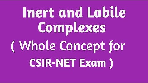 Inert and Labile Complexes (Whole concept for csirnet exam)