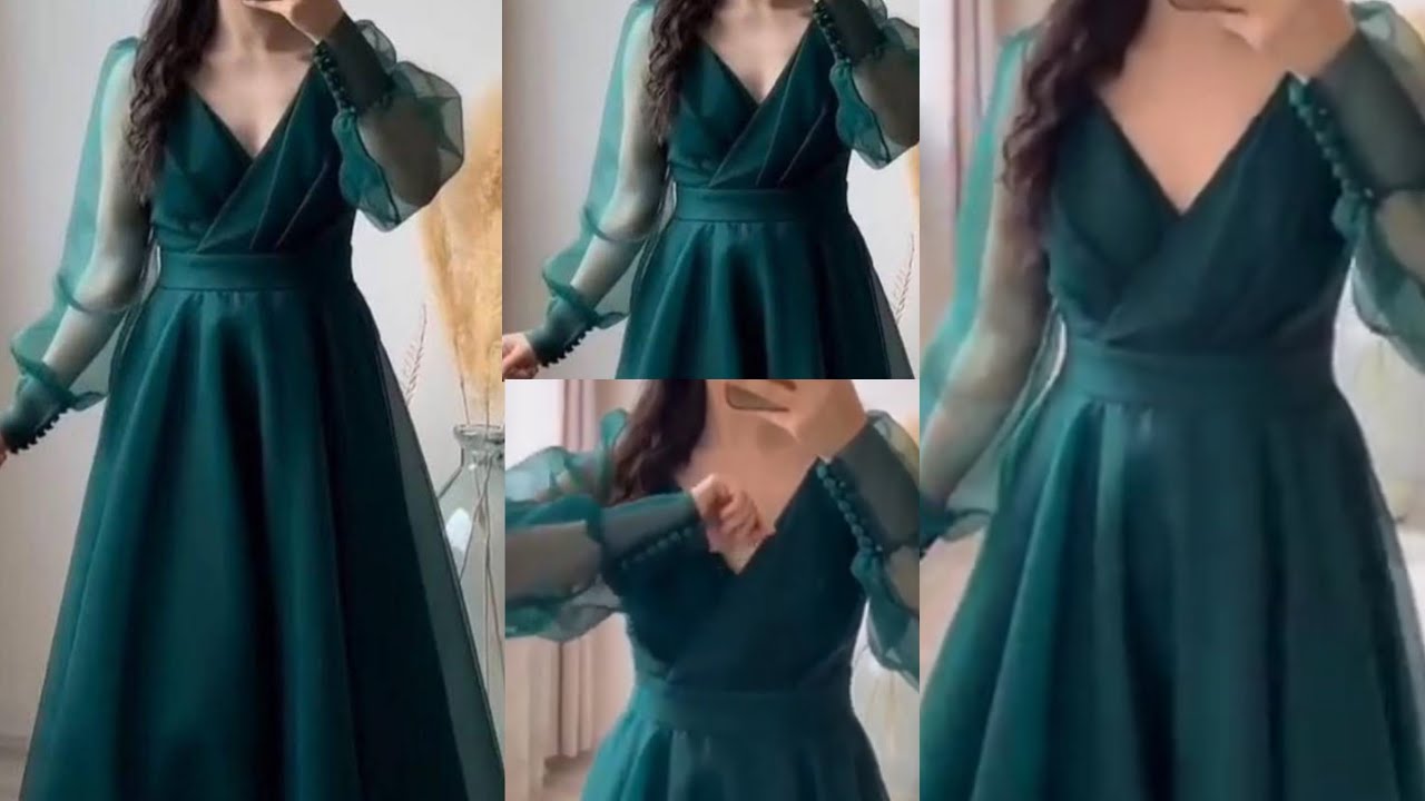 organza fabric gown cutting/gown cutting/Anarkali gown/dress cutting