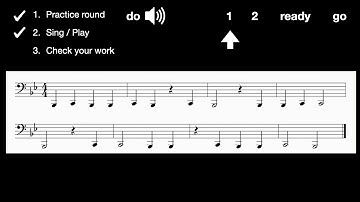 Level 1: Bass Clef Bb Concert sight reading for Tuba Exercise #2