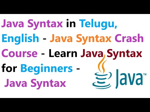 Java Syntax in Telugu, English - Java Syntax Crash Course - Java Syntax for Beginners Learn