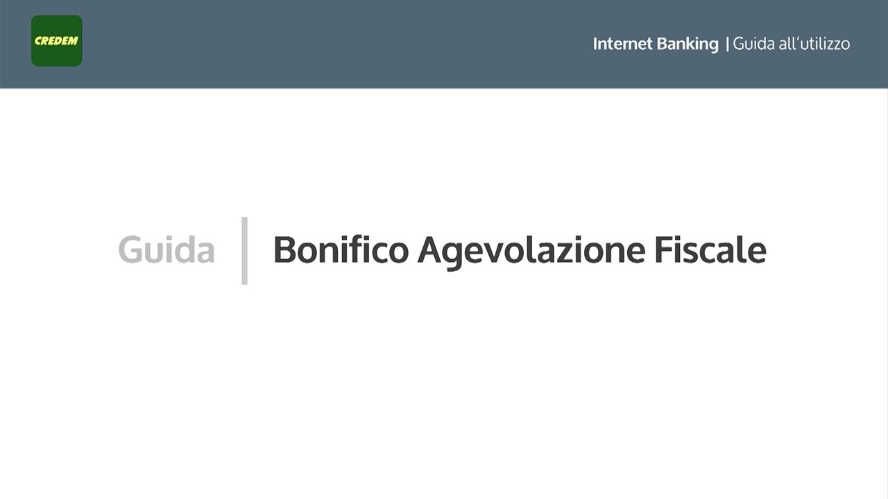 Internet banking credem bonifico agevolazione fiscale youtube Causale bonifico ristrutturazione edilizia