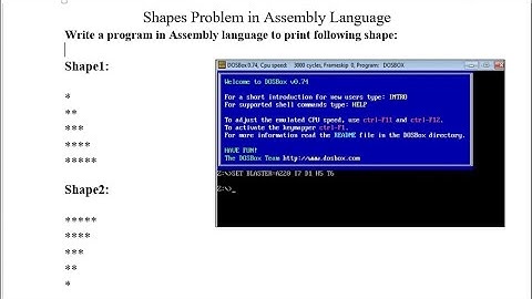 How to Print - Triangle - Shapes - Assembly - Language - Masm - 8086 - Program - Dosbox - Coding