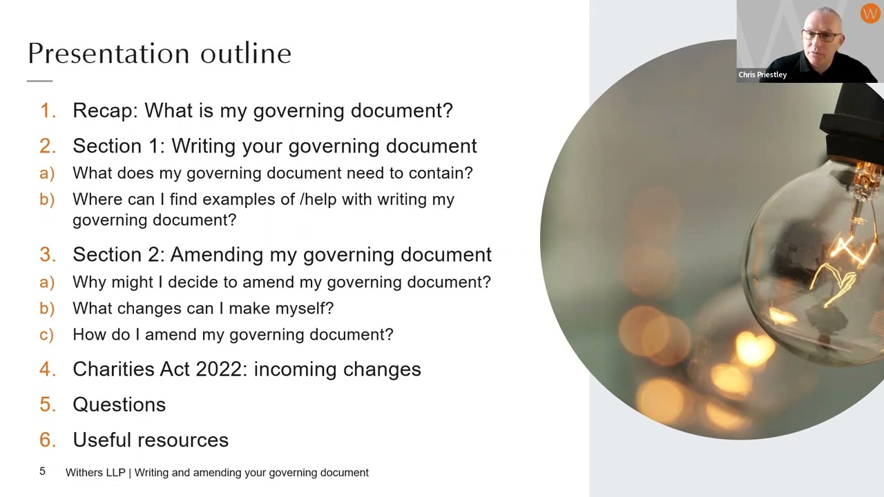 Writing and amending your governing document