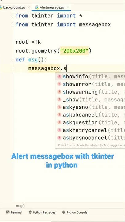 Creating Alert message box with tkinter in python 😄|| python tips and ...