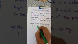Element X forms a chloride...(ClassX mcq) MIRIAM TEACHER'S NEET UG SHORTS. 