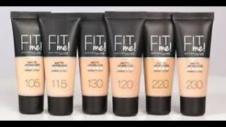 REVIEW FULL SHADES | MAYBELLINE FIT ME MATTE & PORELESS POWDER FOUNDATION