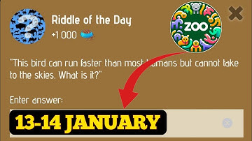Zoo Riddle Of The Day 13 January | Zoo Riddle Of The Day | Riddle Of The Day Zoo Code