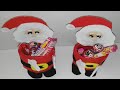 como hacer dulcero de papa noel con botellas de plastico adornos navideños tutorial manualidades DIY