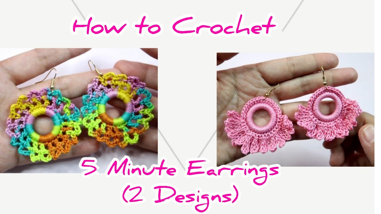 How to Crochet 5 Minute Earrings (2 Easy Designs)