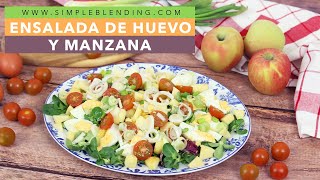 ENSALADA SACIANTE MUY FÁCIL CON MANZANA Y HUEVO | Ensalada completa de huevo cocido para cena ligera