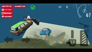 playing Russian Car Crash And Smash mountain fall map
