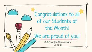 Treakle Elementary Students of the Month DECEMBER