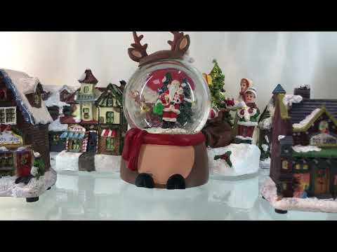 Музыкальный снежный шар LuVille Олень Санты, видео 1