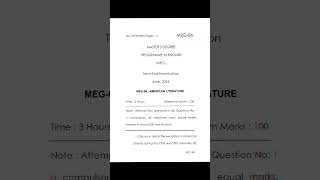 MEG-06 american literature, June 2024 #ignou #exam #pyq #americanliterature