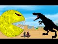 Dinosaurs Attack PAC-MAN | Godzilla Cartoon