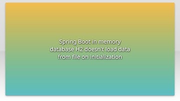 Spring Boot in memory database H2 doesn